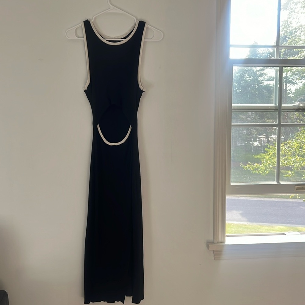 Black dress with front slit